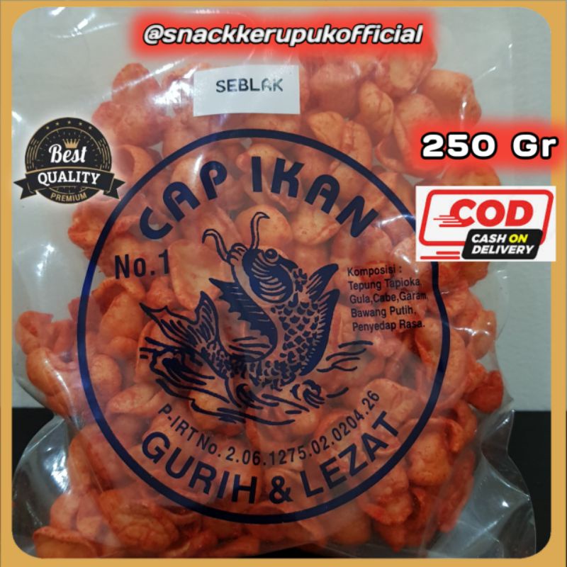 

Snack Kerupuk Model Seblak Cap Ikan Keripik Pedas Balado 250 Gr