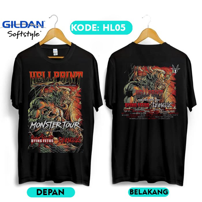 Kaos hellprint monster tour original gildan HL05