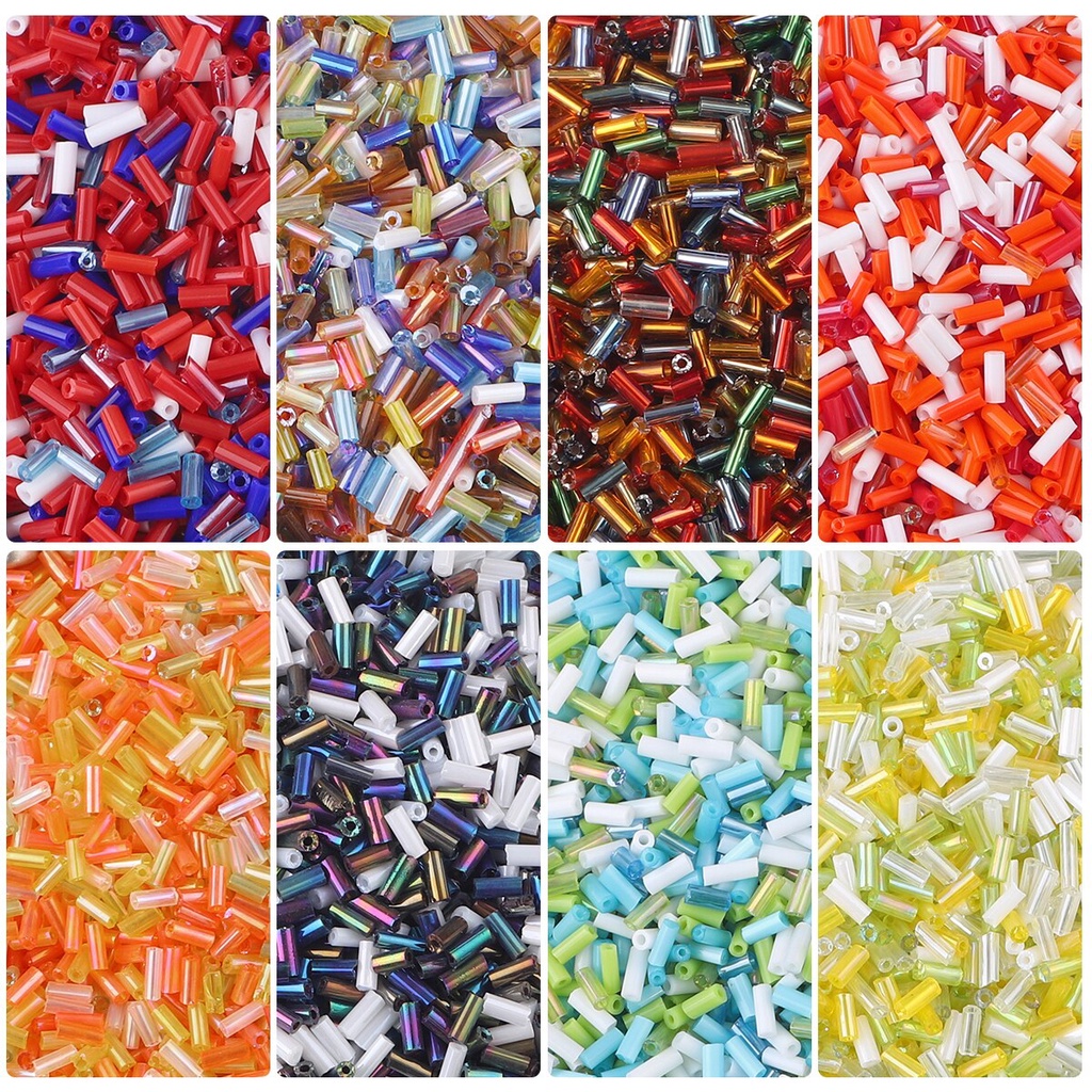 1300pcs Manik-Manik Kaca Transparan Warna Campur Untuk Gelang Kalung