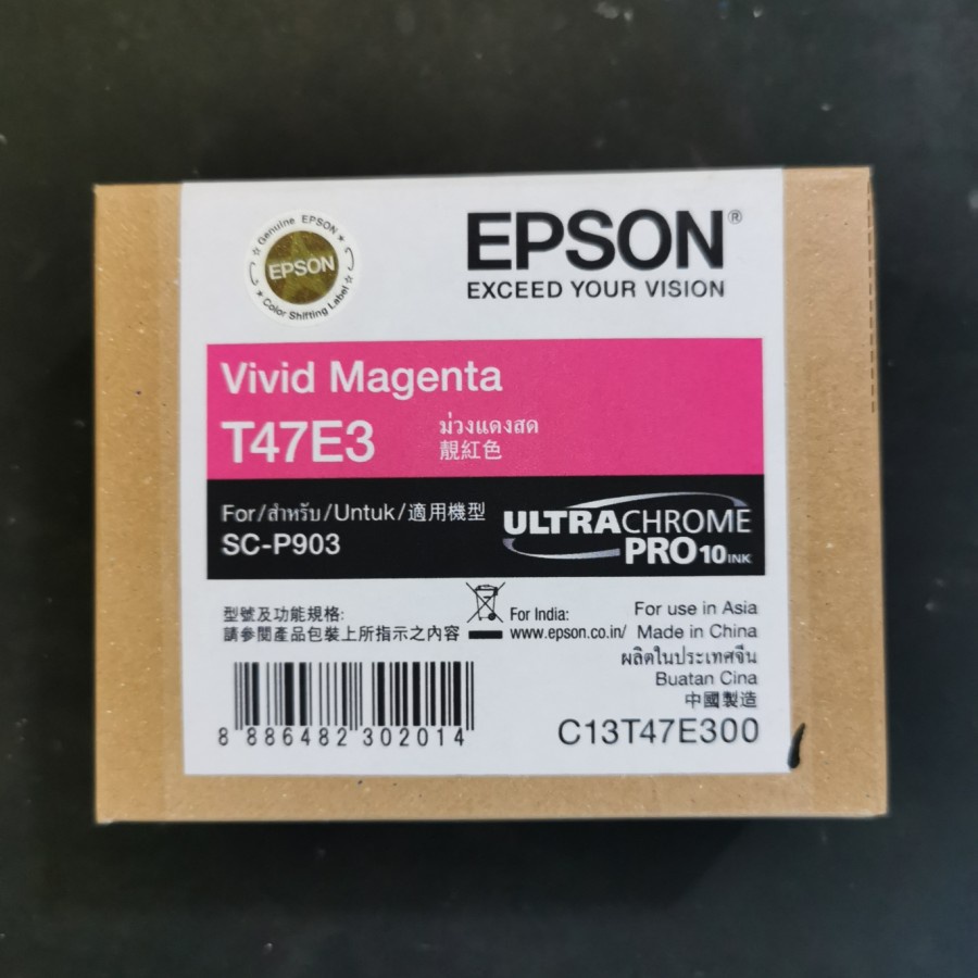 SC-P903 VIVID MAGENTA TINTA CATRIDGE EPSON SureColour C13T47E300 T47E3 T47E ORIGINAL 100%