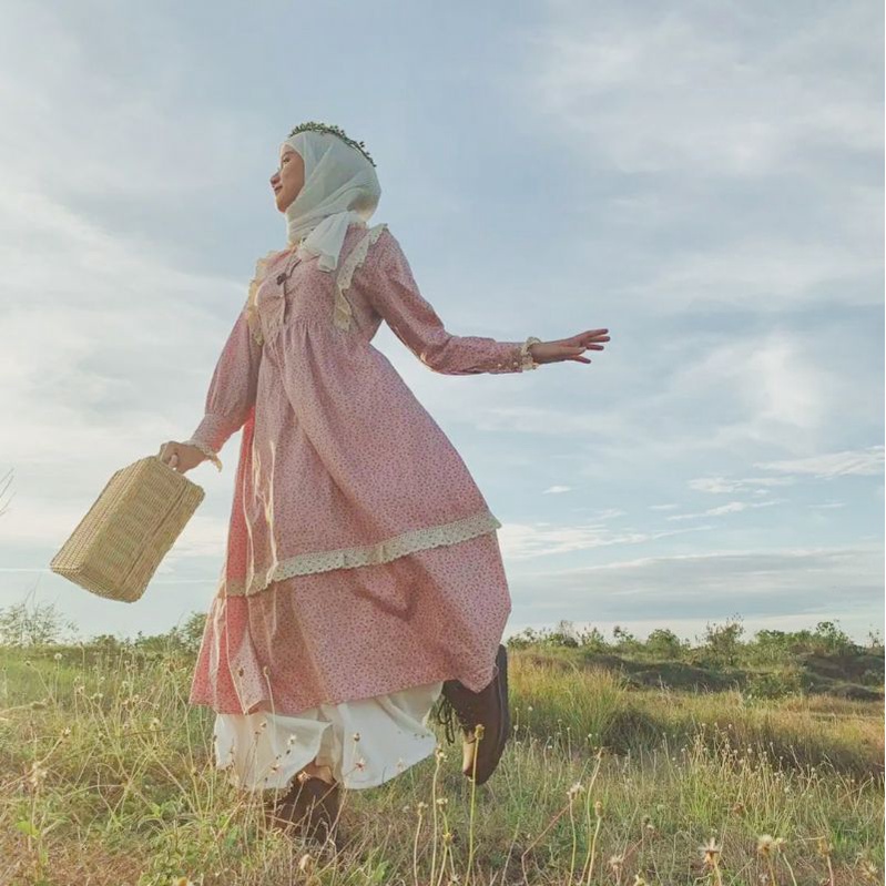 Aurora Dress | Cottagecore Dress | Vintage Dress | Vintage Cottagecore | Gamis Vintage | Floral Dres