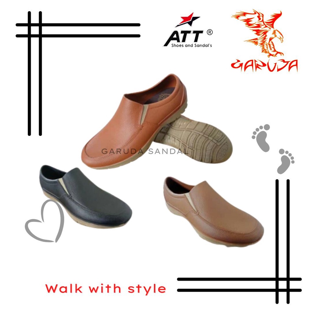 Sepatu Slip On Pria AWK 578 Karet Pantofel Formal Trendy