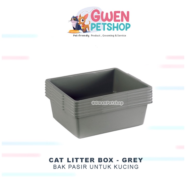 Cat Litter Box / Bak Pasir / Kotak Bak Pasir Kucing / Bak Pasir Kucing