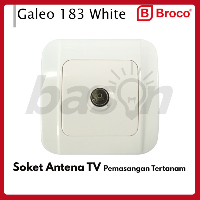 BROCO Galleo White / Putih G183 | Antenna Socket Outlet - Colokan TV