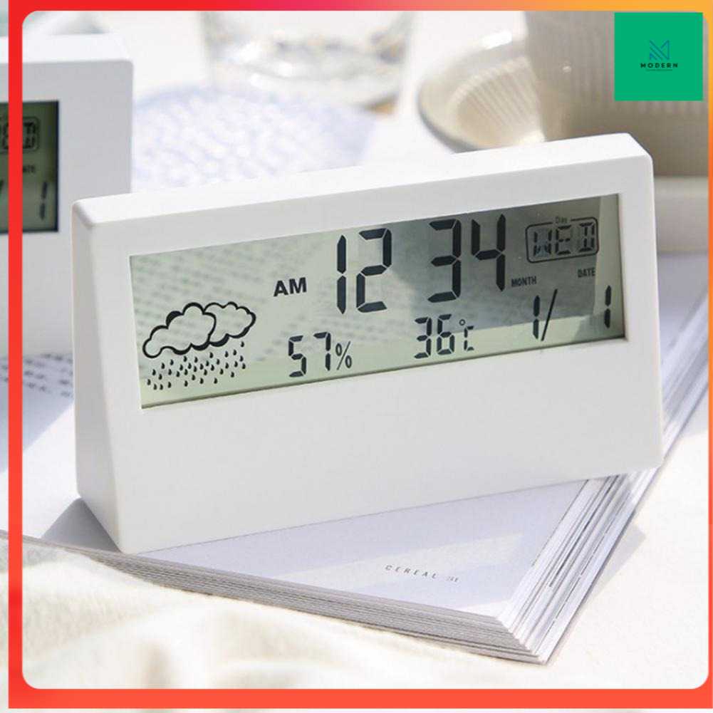 TD-DCB KKMOON Jam Alarm Meja Digital Thermometer Hygrometer Station YQ329