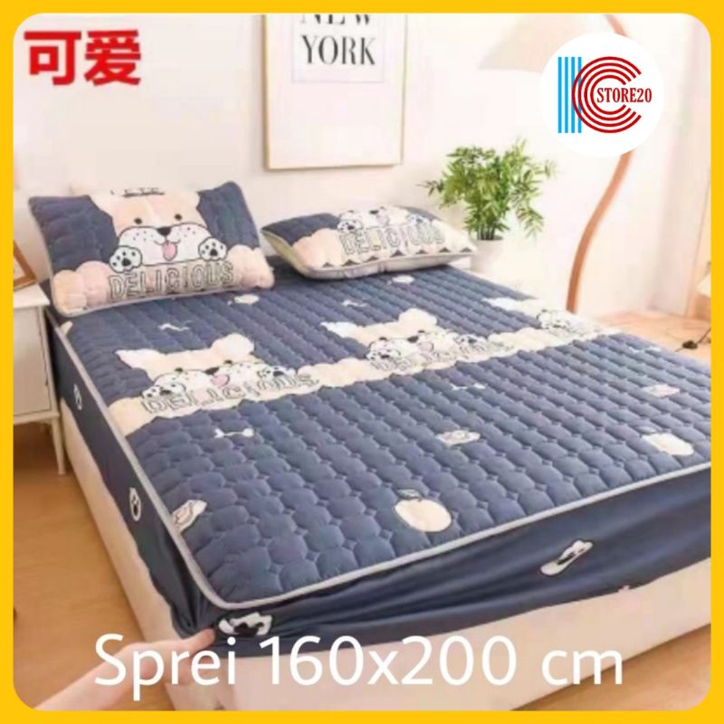 SPREI WATERPROOF SPREI ANTI BOCOR PLUS SARUNG BANTAL 2 PCS UKURAN 160×200 cm