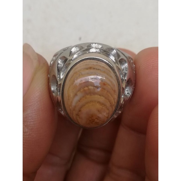 Natural Akik Jhipen Madura motif Puser bumi Unik size Kantoran