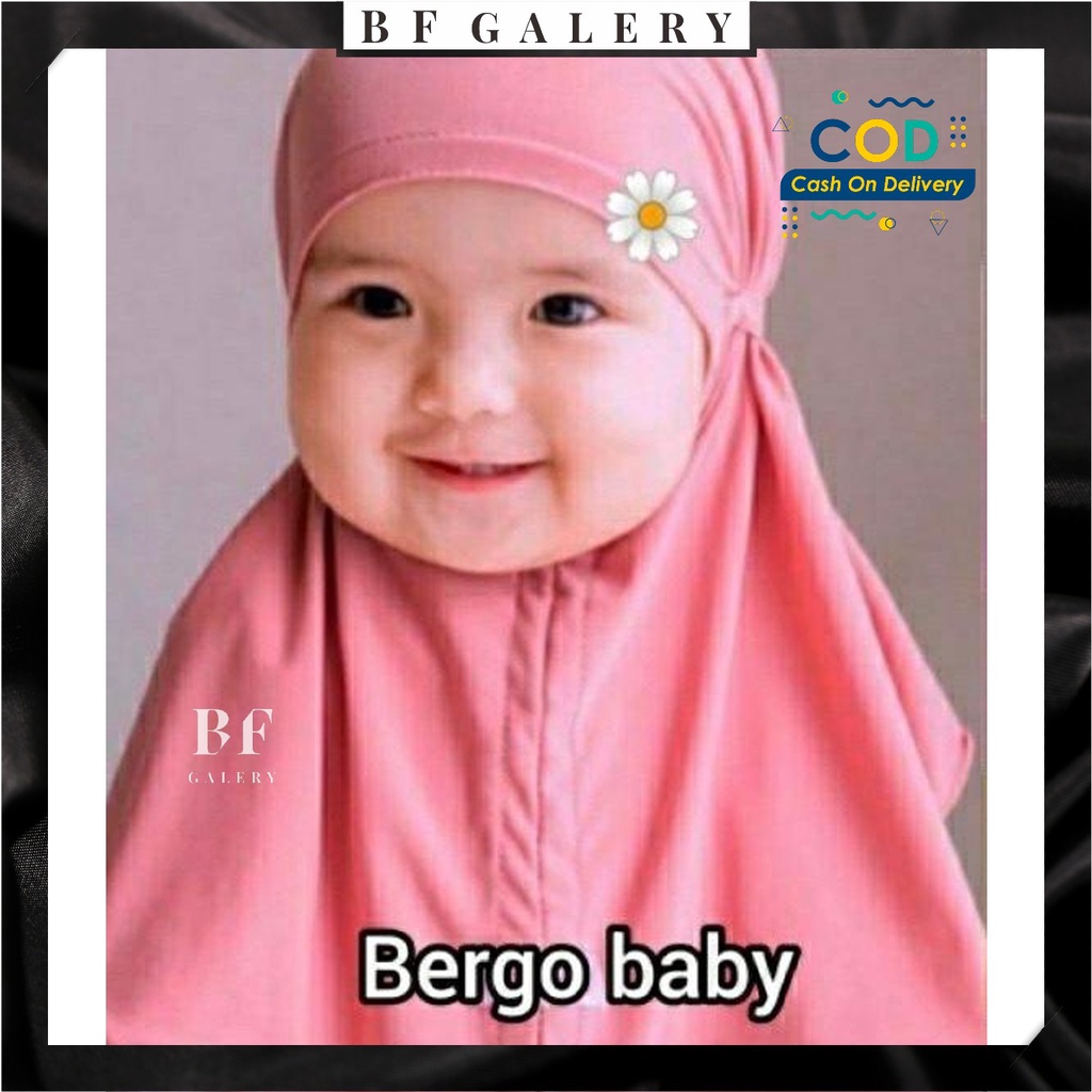 BFJ010 Bergo Bayi Bunga Usia 0-1 tahun Jilbab Bayi Hijab Anak Perempuan Manis Jilbab Muslimah Kecil