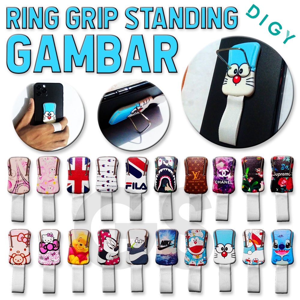 Magnet Grip Stand Gambar / Standing hp / pegangan hp / popsocket karakter / holder handphone