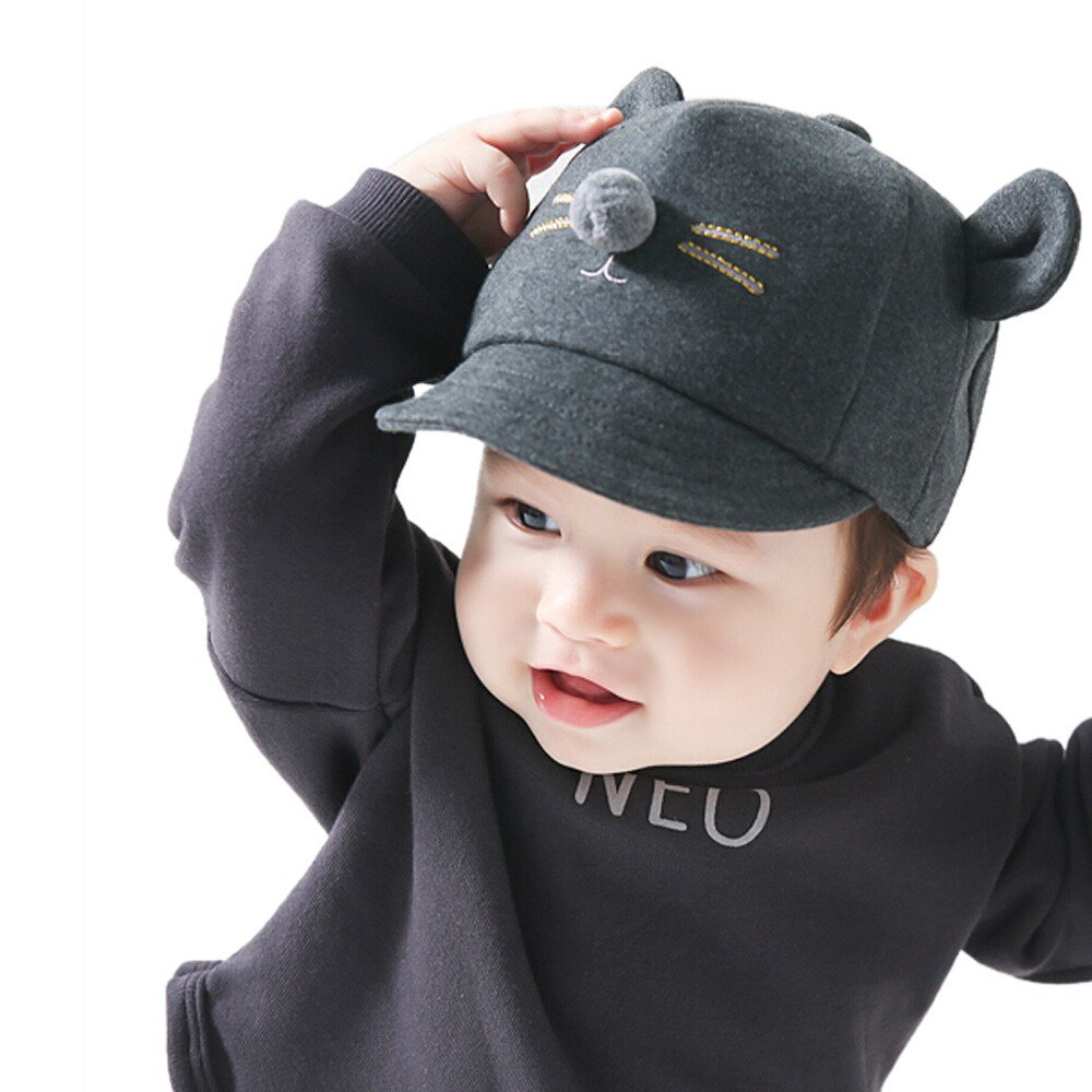 Topi Baseball Bayi Laki Laki Perempuan 0 - 12 Bulan 6 Bulan Baru Lahir Topi Anak Bayi Karakter Kucing Lucu Murah Topi Bayi Cowok Cewek-4