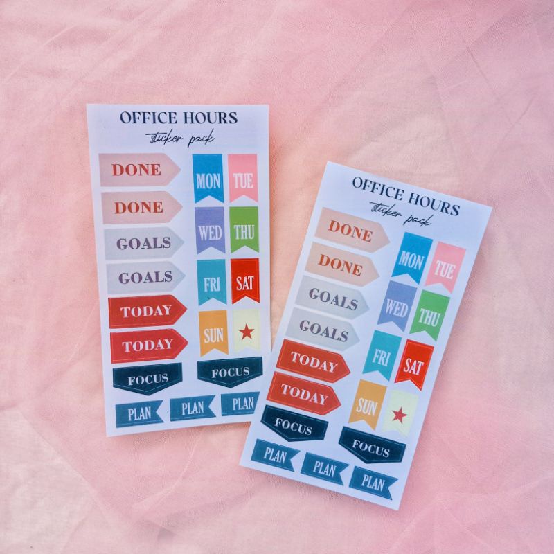 

STICKER OFFICE HOURS JOURNAL SCRAPBOOK PACK STIKER AESTHETIC