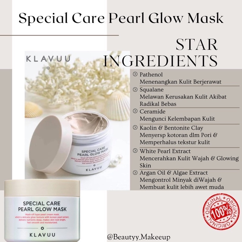 Klavuu Special Care Pearl Glow Mask 100ml