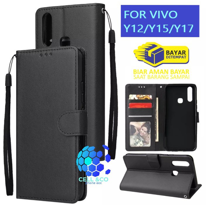 Flip cover VIVO Y12 Y15 Y17 Flip case buka tutup kesing hp casing flip case leather wallet