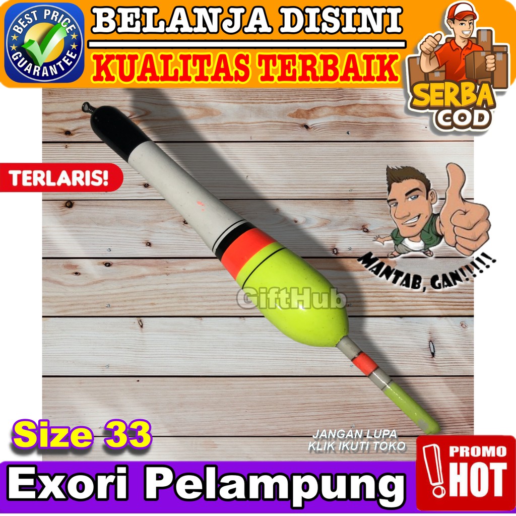 Exori Fishing Pelampung Pancing Kayu Size 33 (9cm) Pengambang Aksesoris Memancing Original Floater