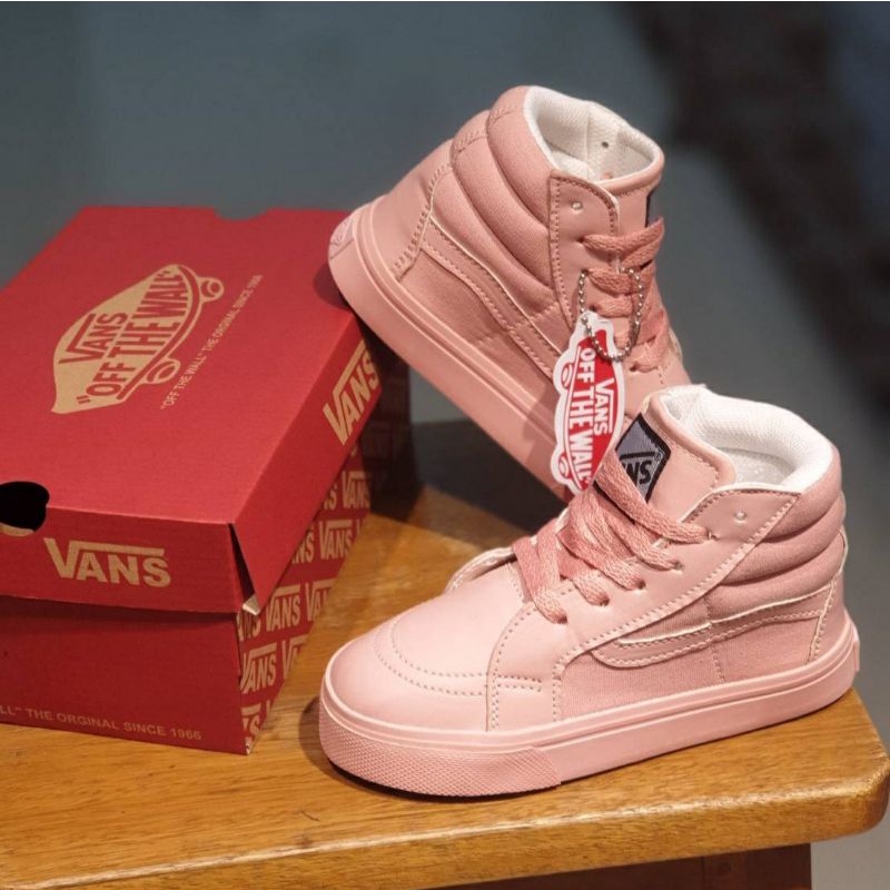 SEPATU ANAK PEREMPUAN VANS SK8HI VELCRO DAN TALI / SEPATU FASHION BABY BERKUALITAS TERMURAH UNTUK PEREMPUAN