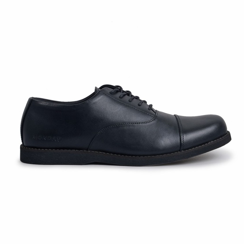 OXFORD FULL BLACK (KULIT ASLI) |ManNeedMe x Monday| Sepatu Pantofel Pria ORIGINAL