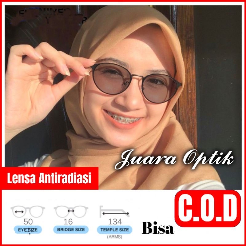 GROSIR TERMURAH - KACAMATA PAKET TERMURAH PHOTOCHROMIC / ANTI RADIASI 9614 besi classic vintage kaca