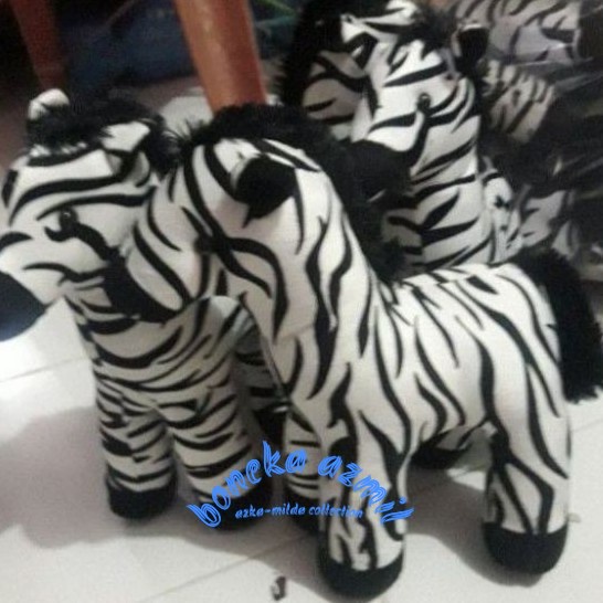 Boneka kuda zebra ukuran 35 cm size l