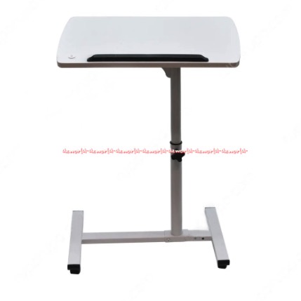 Odi Adjustable Desk Table Meja Laptop Belajar Rumah Sakit Dengan Ketinggian Bisa Disesuaikan Pakai Roda Berputar 360 Derajat Odd White Putihi