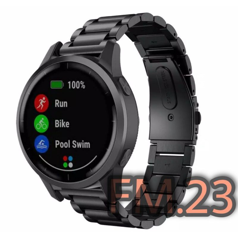 STRAP TALI JAM TANGAN STAINLESS STEEL WATCH BAND GARMIN VIVOACTIVE 4 45MM ACC JAM SMARTWATCH