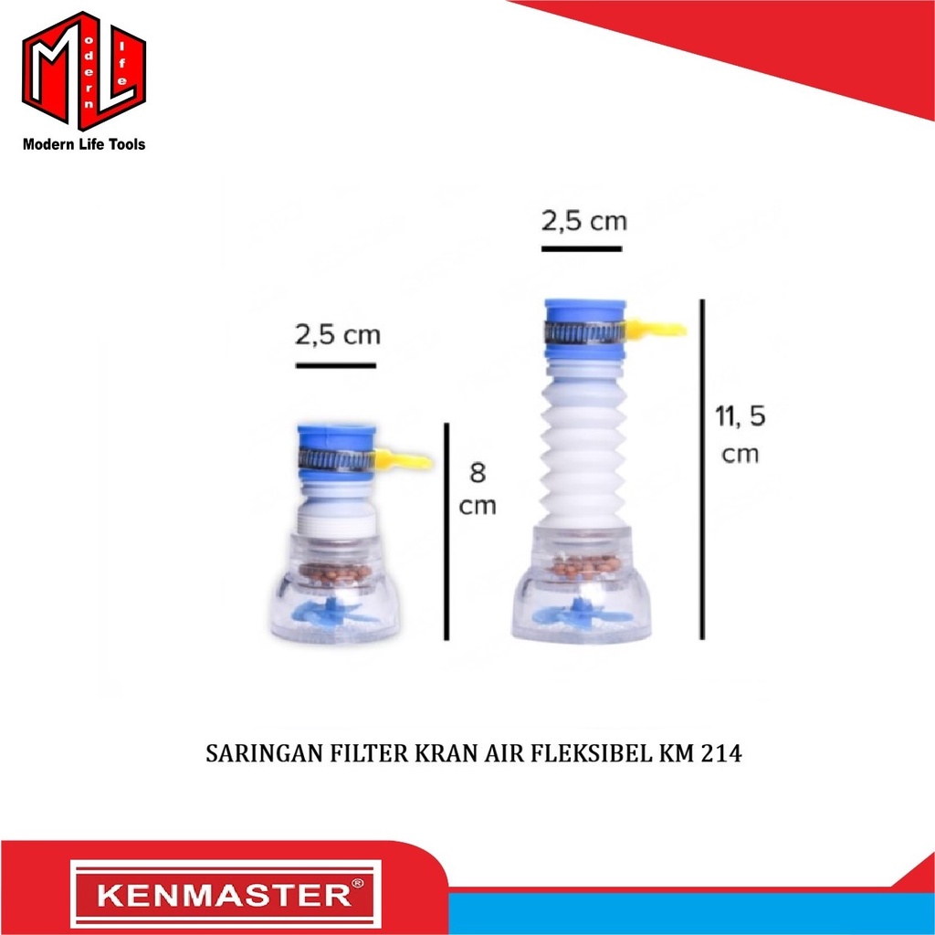 Saringan Kran Air + Batu Filter + Klem Fleksibel Kenmaster KM 214