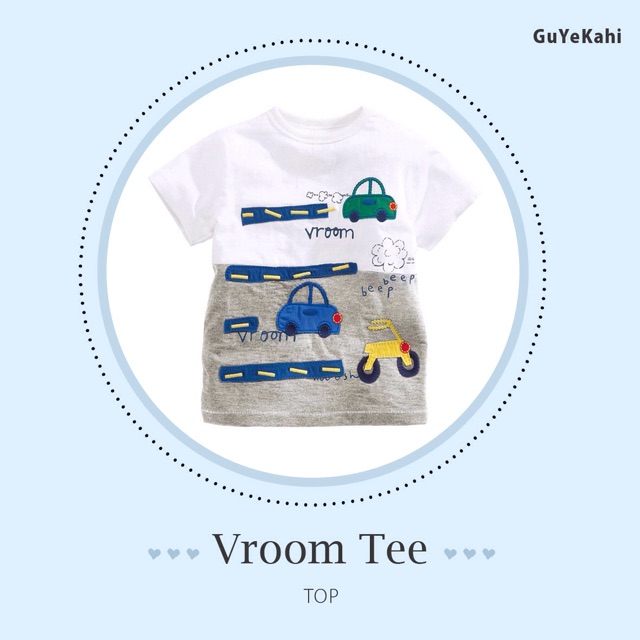 Kaos anak laki-laki mobil