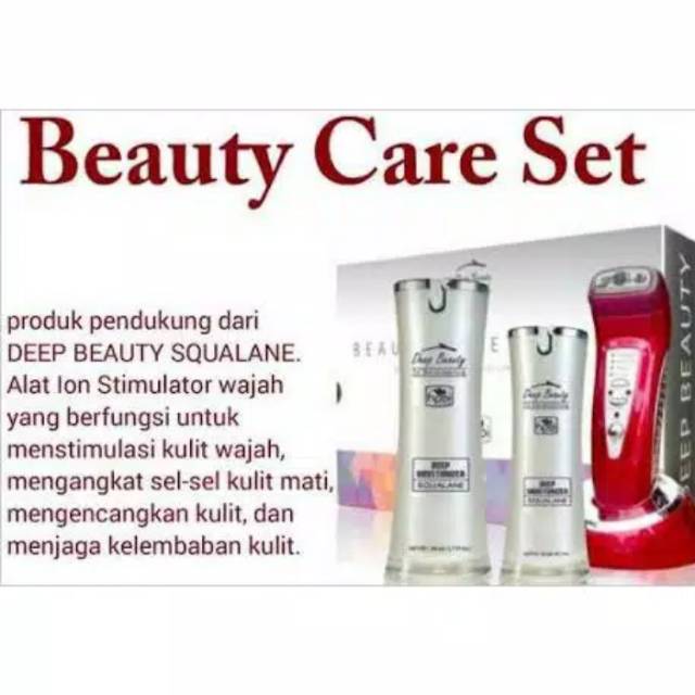 Setrika Wajah Beauty Care Set Ion Stimulator, Deep Beauty Squalane HNI HPAI