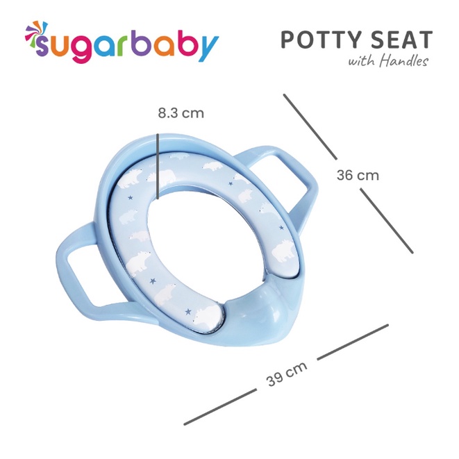 Sugar Baby Potty Seat Toilet Training With Handles &amp; Splash Guard / Dudukan Toilet Anak