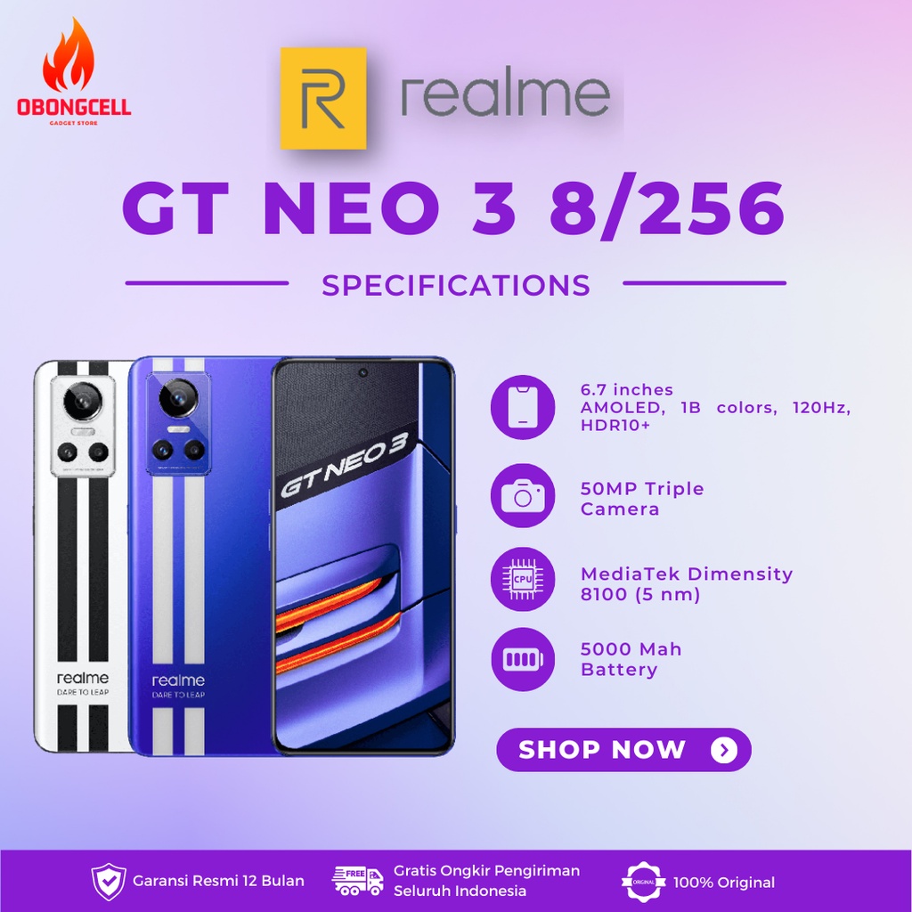 realme GT NEO 3 80W 8/256GB Garansi Resmi