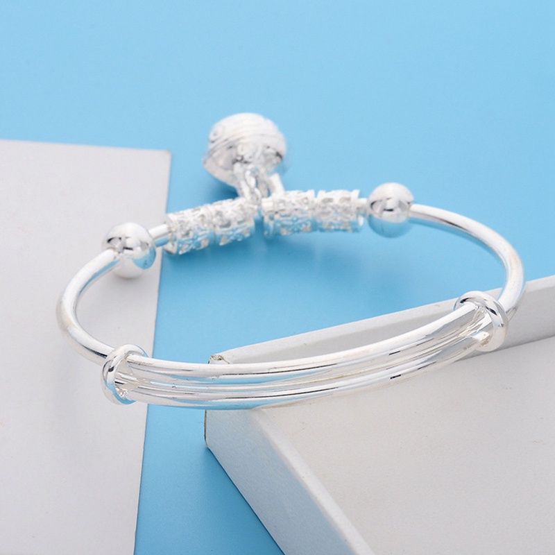 Perhiasan Gelang 925 Sterling Silver Model Bola Lonceng Hollow Dapat Disesuaikan Untuk Wanita