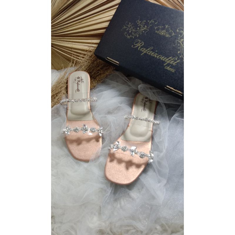 flatshoes gisela double diamont rosegold