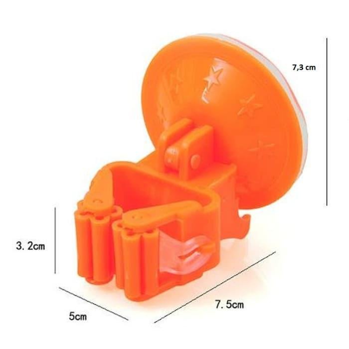 Gantungan Tempel Serbaguna / Gantungan Sapu Tanpa Paku - Single Mop Hanger / Suction Hanging Holder - Pengait Sapu Pel