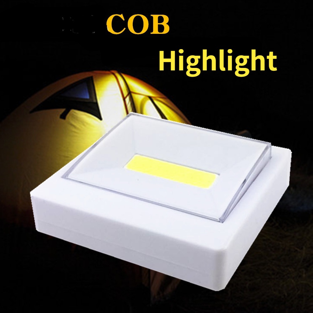 Lampu Malam Led COB Bentuk Kotak Tenaga Baterai Dengan Power Switch Untuk Kamar Tidur