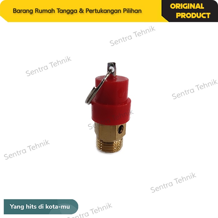 Safety Valve Kuningan 1/4&quot; Mini Safety Valve Kompresor 1/4 Inch Merah