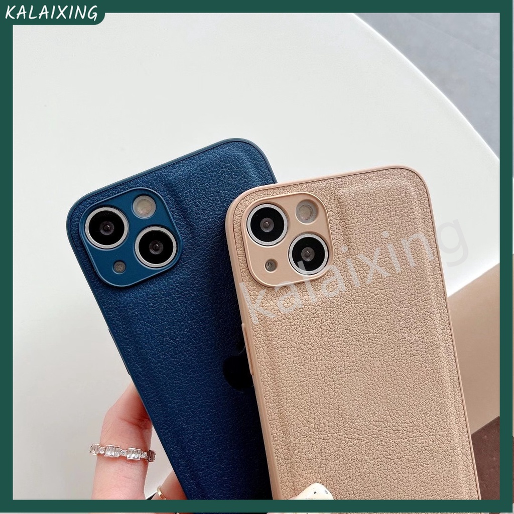 Sqaure Case Pelindung Lensa Anti Sidik Jari Bahan Kulit PU Untuk iPhone 13 11 Pro Max XR