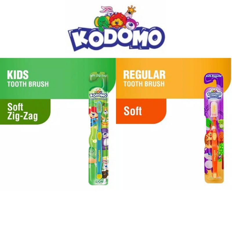 Sikat Gigi Anak Kodomo Regular Zig-Zag Soft Warna Random Polos / Berhadiah