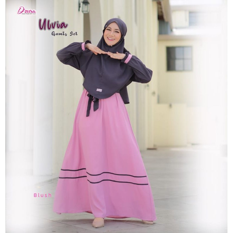 DZEERA -  ULVIA GAMIS SET / gamis wanita muslim satu set free khimar