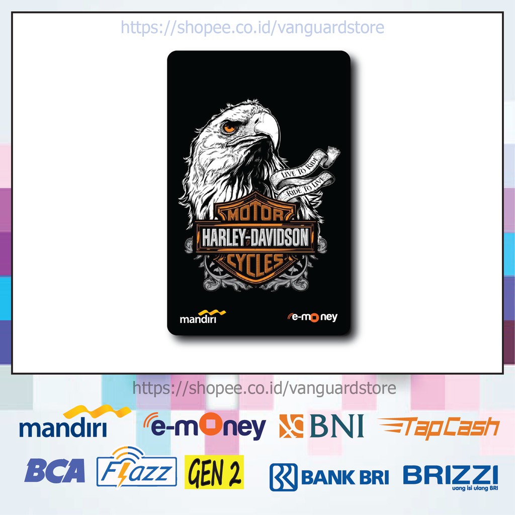 KARTU E MONEY E TOLL HARLEY DAVIDSON KUMPULAN 29 EMONEY MANDIRI FLAZZ BCA BNI TAPCASH BRIZZI BRI