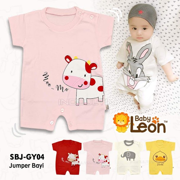 Baju jumsuit jumper romper kaos bayi BABY LEON GY04 laki laki perempuan baru lahir newborn karakter