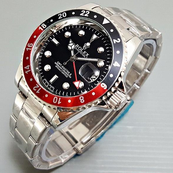 Jam tangan pria rolex gmt master II otomatis rolex automatic skeleton