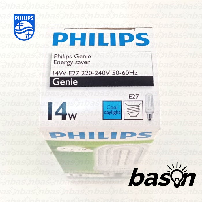 PHILIPS Essential Genie 14W E27 | Lampu Hemat Energy | Cahaya Kuning atau Putih