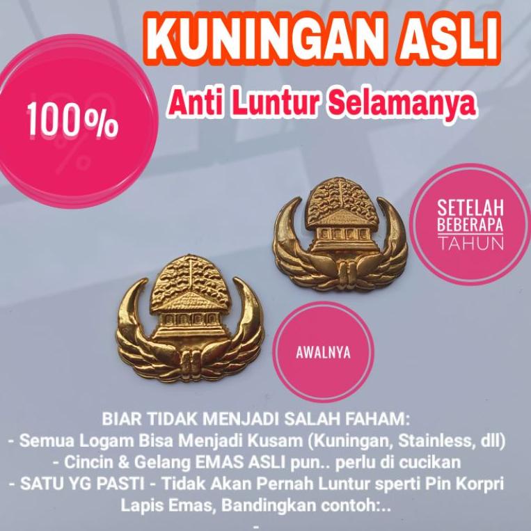 [I-ONO ☎] Pin Korpri - Magnet - Kuningan Asli - Anti Luntur Selamanya-berkualitas