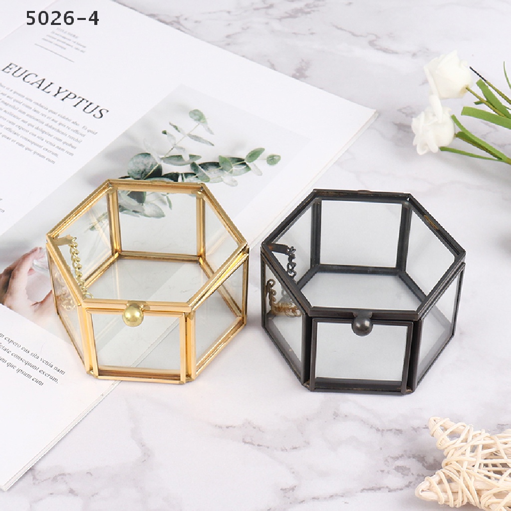 5026-4 Geometrical Glass Jewelry Box Jewelry Organize Holder Ring Box Jewelry Storage 5026-4