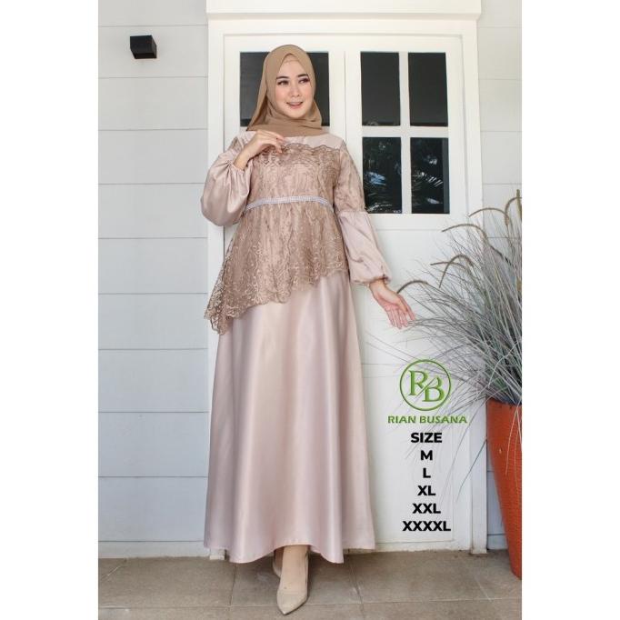 Rian Busana Dress Brukat Tulle Gamis Brokat Gamis Brukat Tille Mutiara Nadrilanmarket