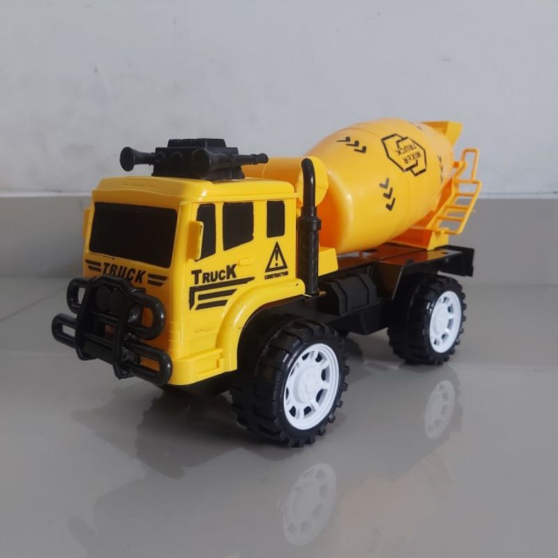 Mainan Mobil Truk Molen - Miniatur Mobilan Truck Mixer Tarik Anak Laki Cowok