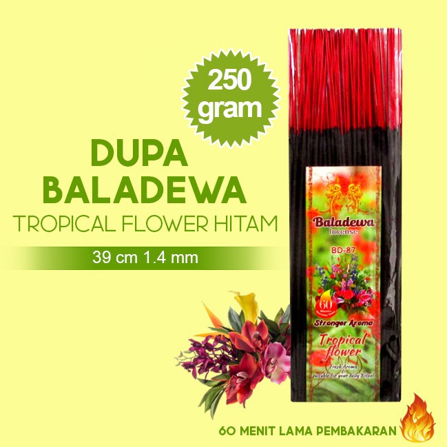 Dupa/ Hio Wangi Harum Baladewa 39 cm 250 gram Tropical Flowers hitam