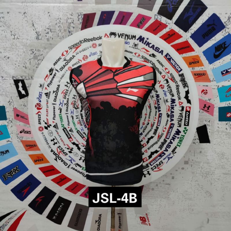 Singlet badminton lining JSL 4B lekbong bulutangkis lining jersey sleeve less badminton