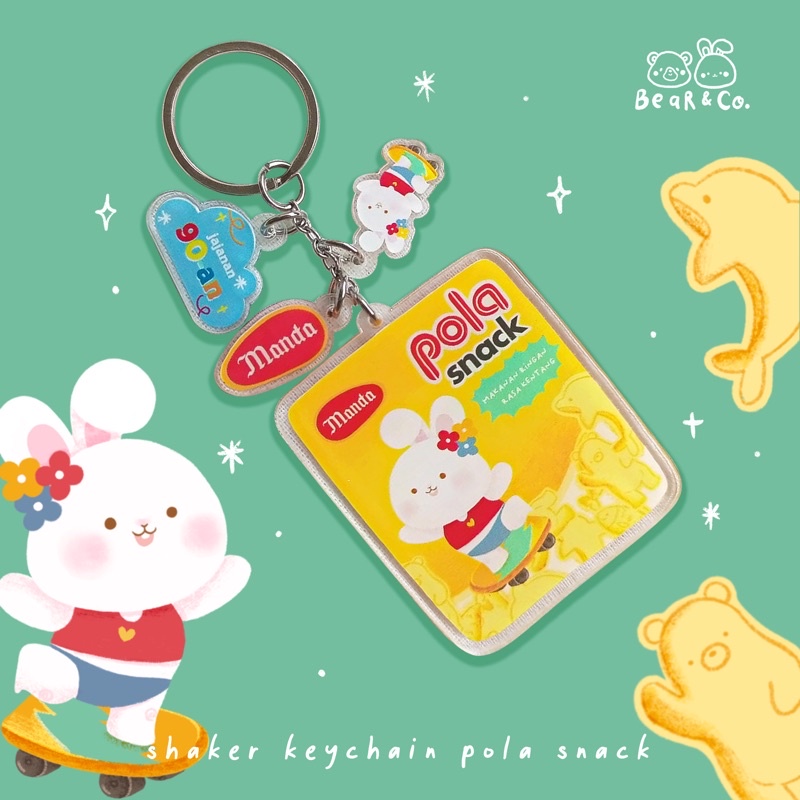 connecting keychain acrylic jajanan 90an pola snack