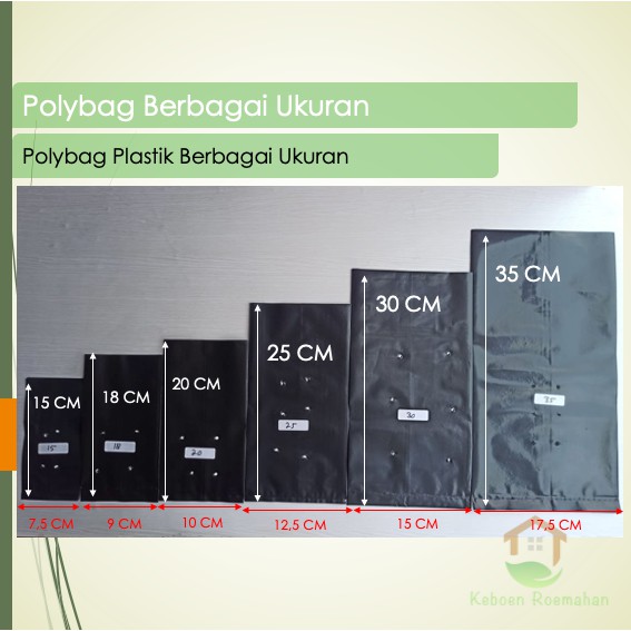 Aneka Polybag Tanaman Per 1 KG 12 x 12 15 x 15 18 x 18 20 x 20 25 x 25 30 x 30 35 x 35 40 x 40