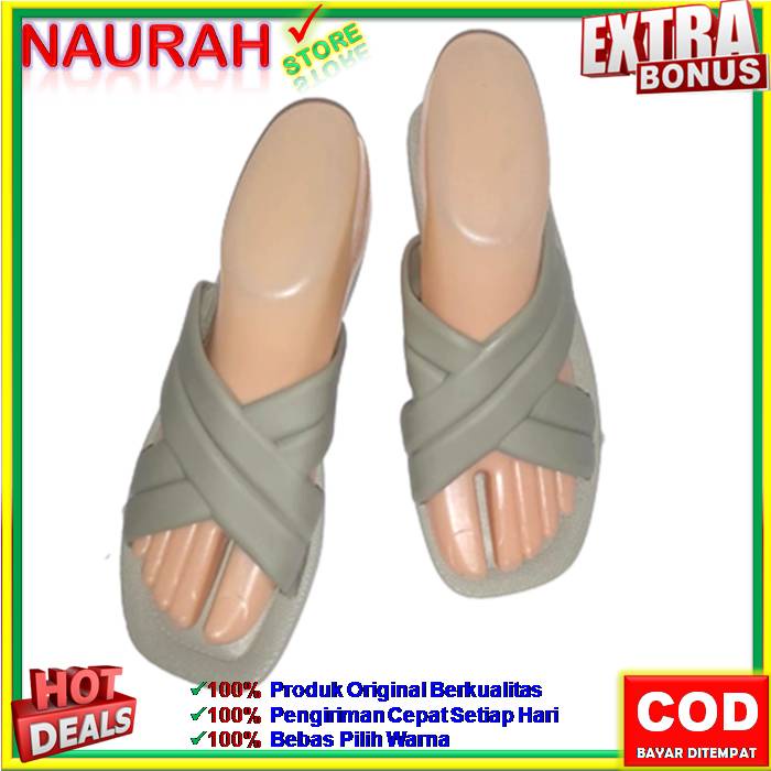 SANDAL SLOP LALUNA 1246 16L SENDAL SLOP WANITA MOTIF TALI GARIS SILANG 100% ORIGINAL KUALITAS IMPORT NYAMAN ANTI SLIP JELLY RUBBER